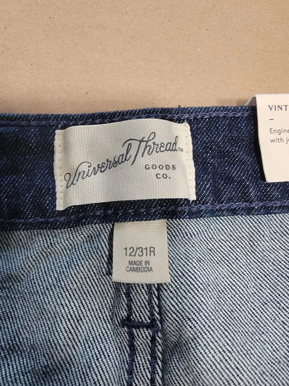 Universal Thread Size 12 Vintage Stretch Mini Shorts, Denim, NEW with Tag